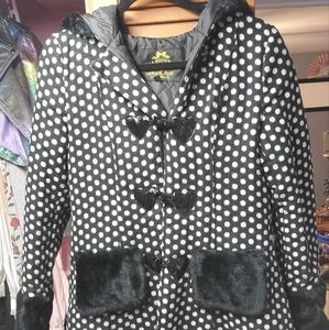 Vintage Hell Bunny Mika Polkadot coat with Ears